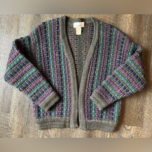 Rare Vintage Cassidy Made In Italy Wool Blend Chunky Cardigan, Size Small